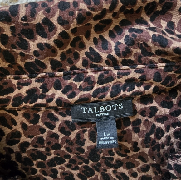 Talbots Animal Print Dress Tie Waist Large Stretch Large - Picture 4 of 10